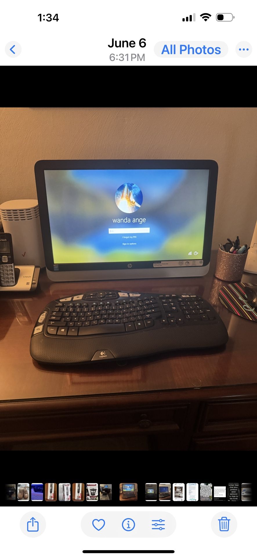 Hp Computer w/windows 10. 26’ monitor W/wireless Keyboard & wireless mouse