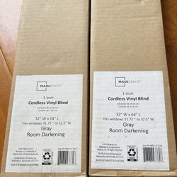1-inch Cordless Vinyl Blind - 32Inch Width, 64 Inch Length