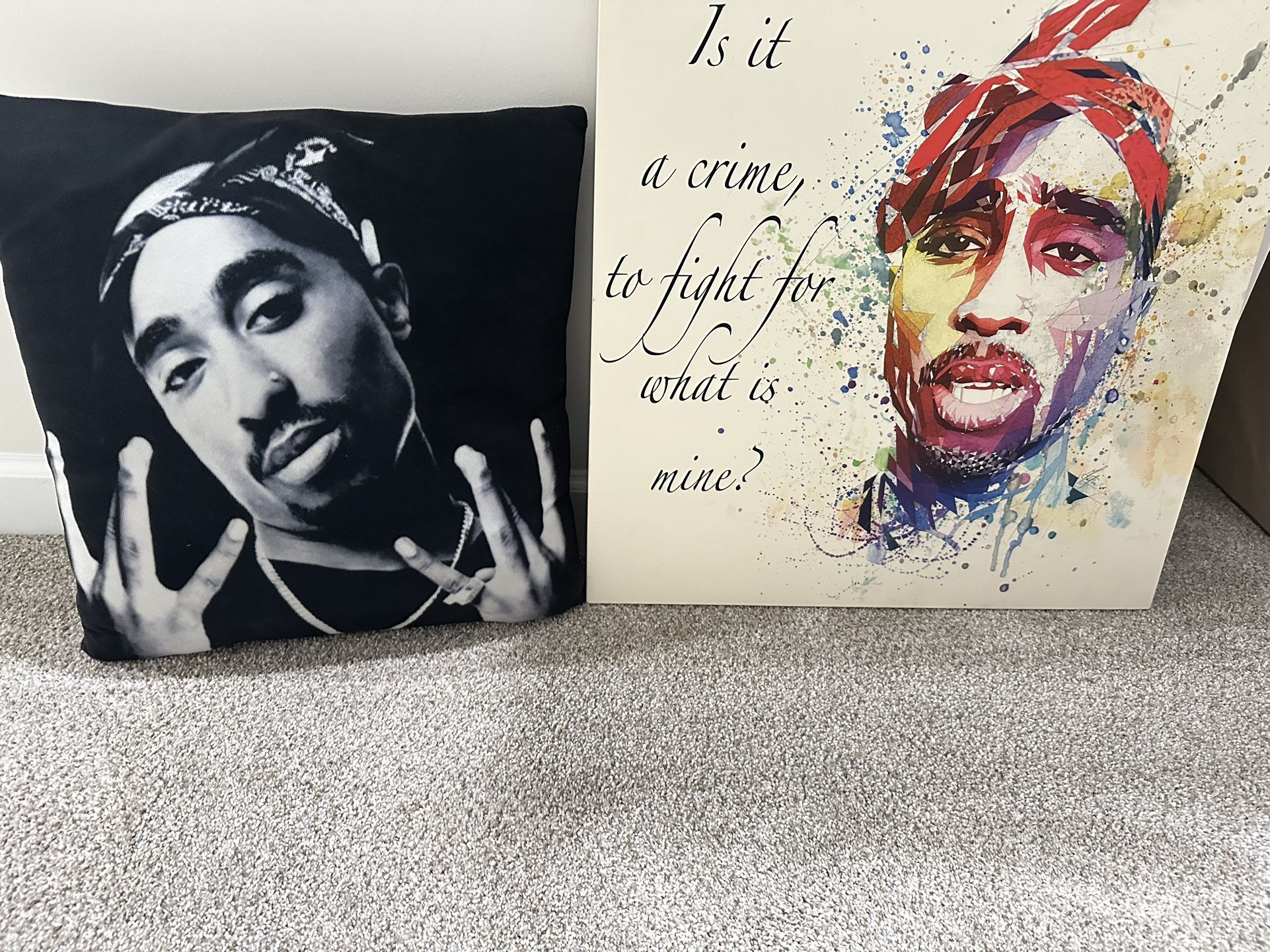 2pac Pillow 16x16/ 2pac Canvas 18x18