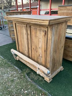 Rustic Wood Cabinet bar
