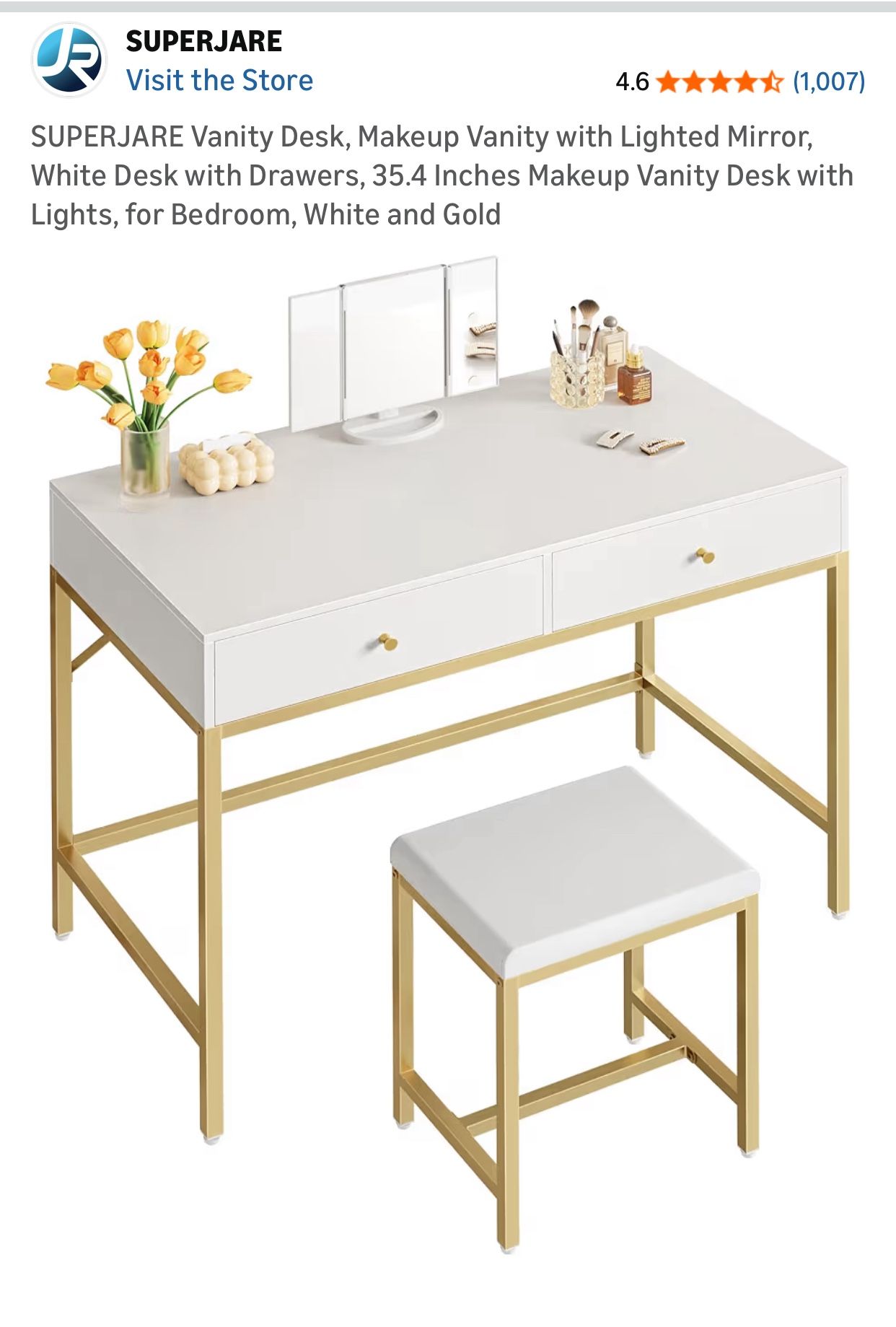 Vanity Desk With Led Mirror 