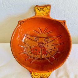 vintage 1967 Pacific Stoneware "People Lovers" cat dish, designed by B. Welsh