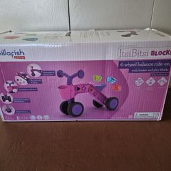 Chillafish ItsiBitsi Blocks 4 Wheel Balance Ride-On With Basket And Play Blocks