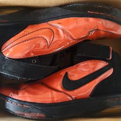 Men's Nike Air Force One Size 12 25th Anniversary Edition Patent Leather Red Black Suede 