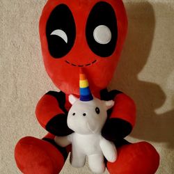 Kidrobot Marvel Deadpool Riding a Unicorn Phunny Plush 16"