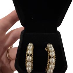 Pearl Half Hoop Earrings “C” Style - 14kt Gold Filled *NEW*