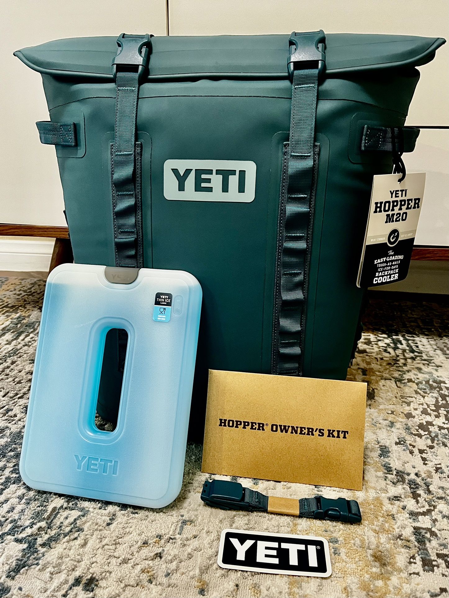 YETI Hopper M20 Backpack Cooler & Large Thin Ice Pack