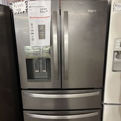 Black Stainless Steel Whirlpool French Door Refrigerator/ Delivery Available