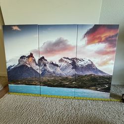 Torres Del Paine Three-Panel Canvas Print