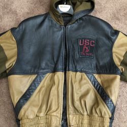 USC Leather Letterman Jacket 