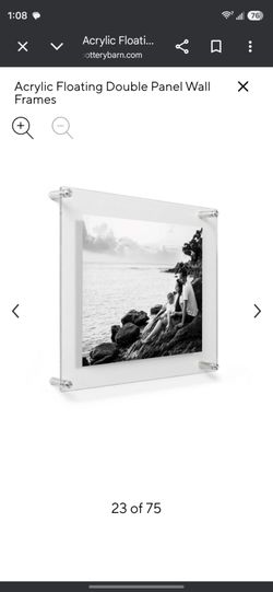 NEW Pottery Barn Acrylic Gallery Frame 20 x 25 silver hardware