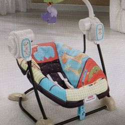Fisher-Price SpaceSaver Swing and Seat, Luv U Zoo