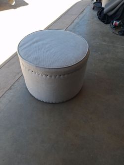 Round Grey ottoman