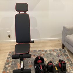 Adjustable Dumbbells and Bench
