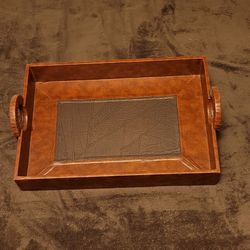 Faux Leather Serving Tray