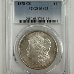 1878 CC Morgan Silver Dollar MS63 Pcgs 