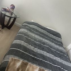 Queen Mattress And Side Table 