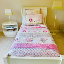 Pottery Barn White Larkin Sleigh Twin Bed Frame