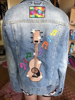 Hand painted guitar jacket xl