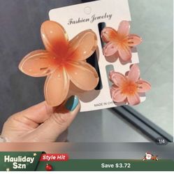 Egg Flower Temperament Hairpin Set, Small Half-Tie Flower Clip For The Back Of The Head, Shark Hair Clip