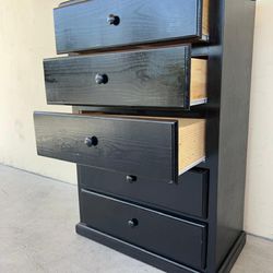 Black 5 Drawer Pine