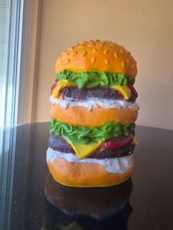 Double Burger Ceramic Coin Bank