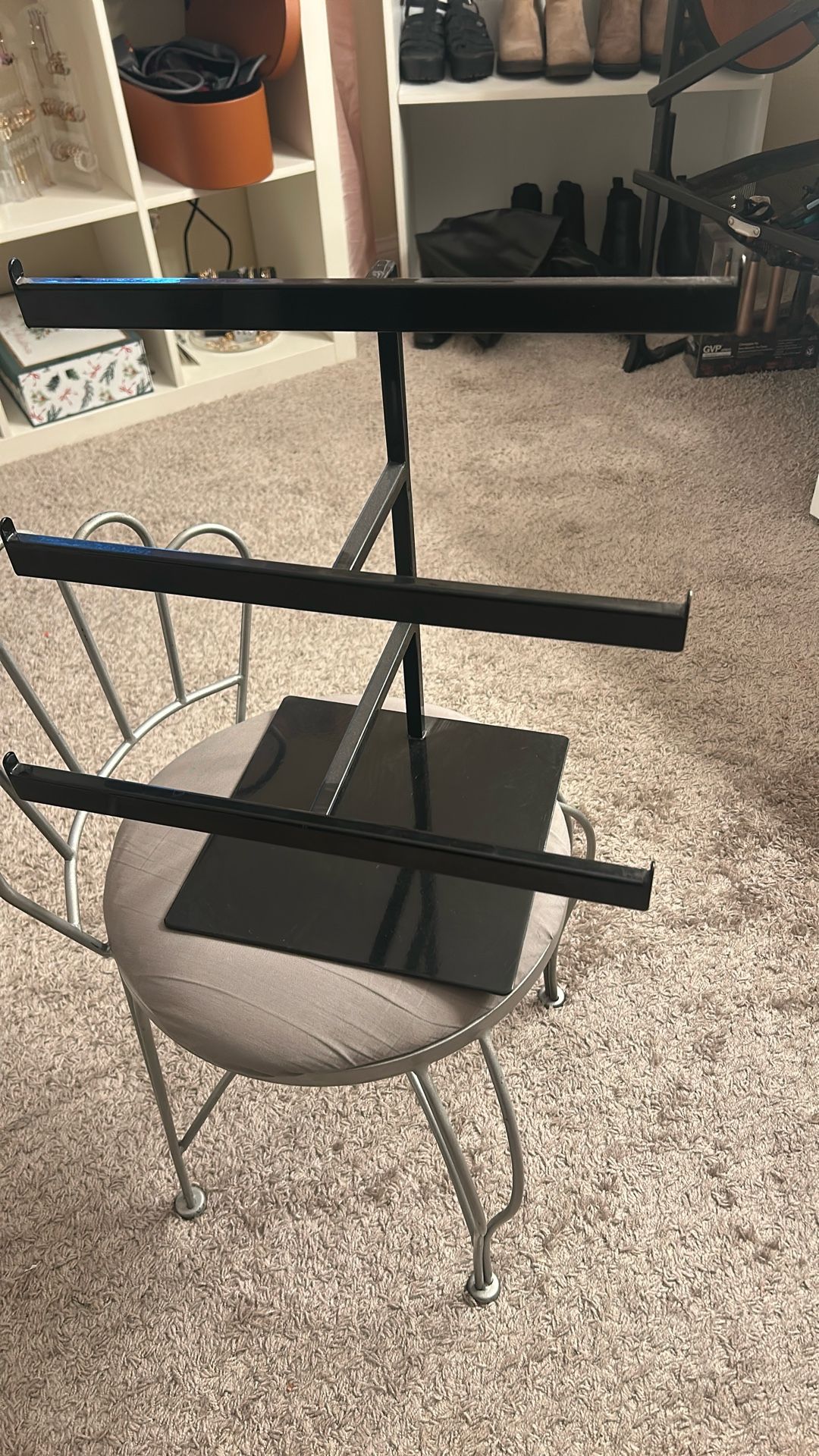 Jewelry Organizer Black Good Condition, Rod Iron