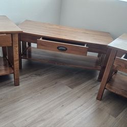 Coffee table and 2 side tables