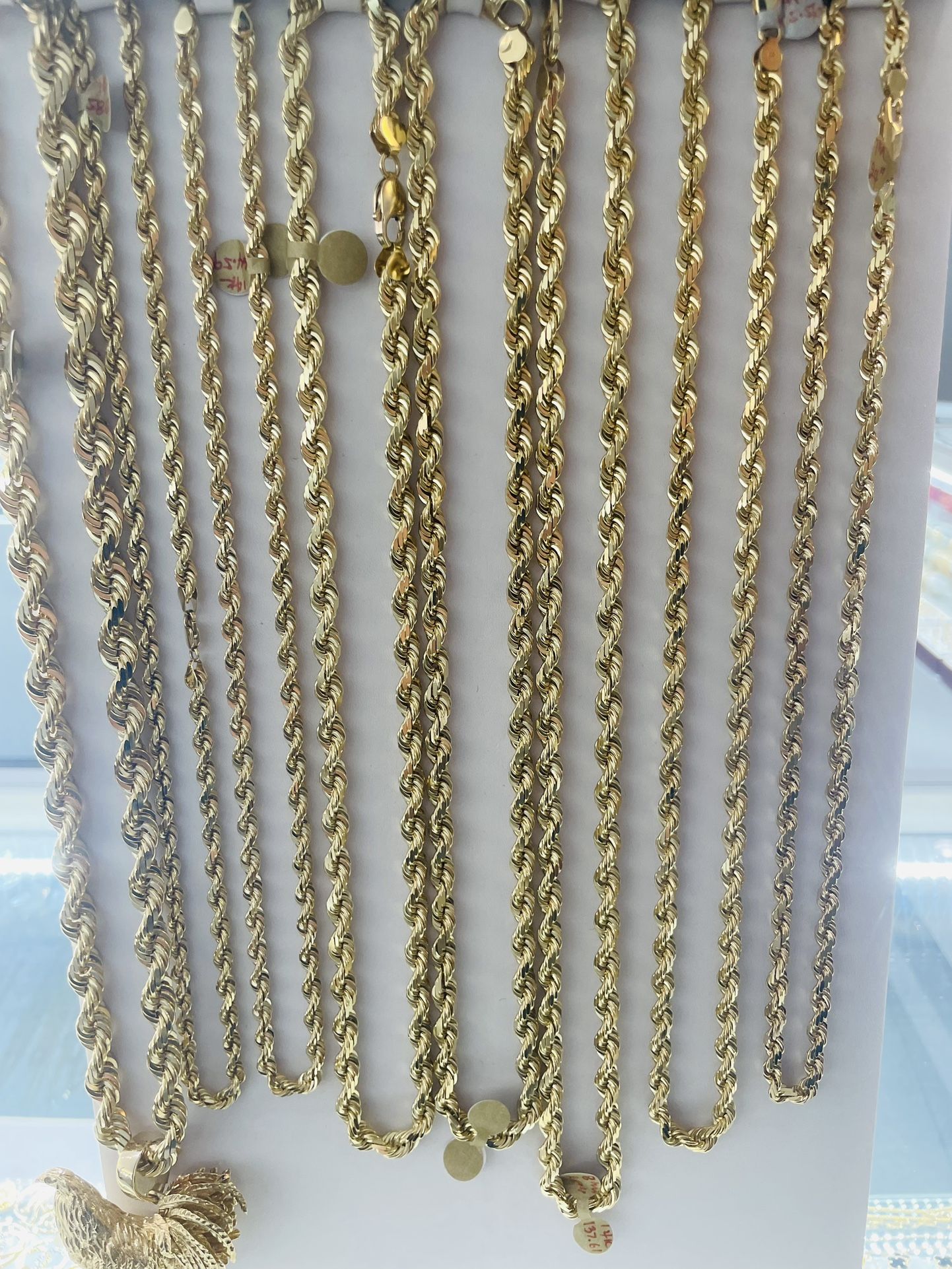 Holiday Sales! 14K Gold Diamond Cut Rope Chains 1-10mm!