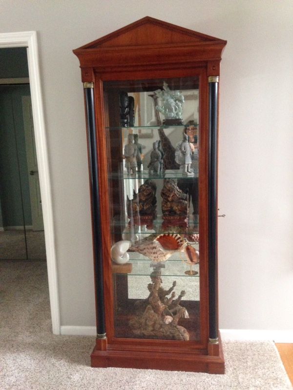 Ethan Allen Medallion Collection Biedermeier Style Lighted Curio