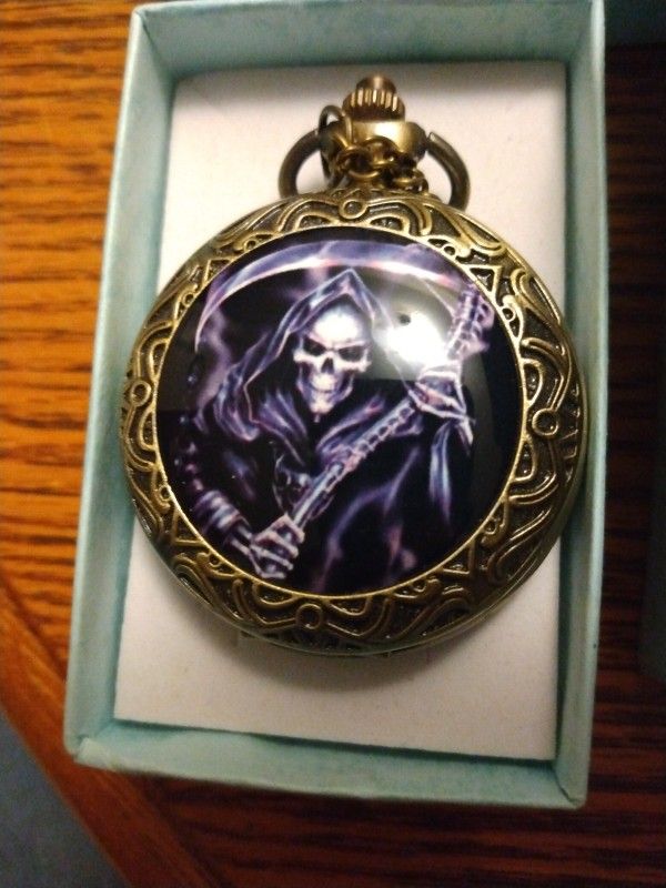 Grim Reaper pocket watch 