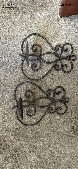 2 wall sconces, black iron.