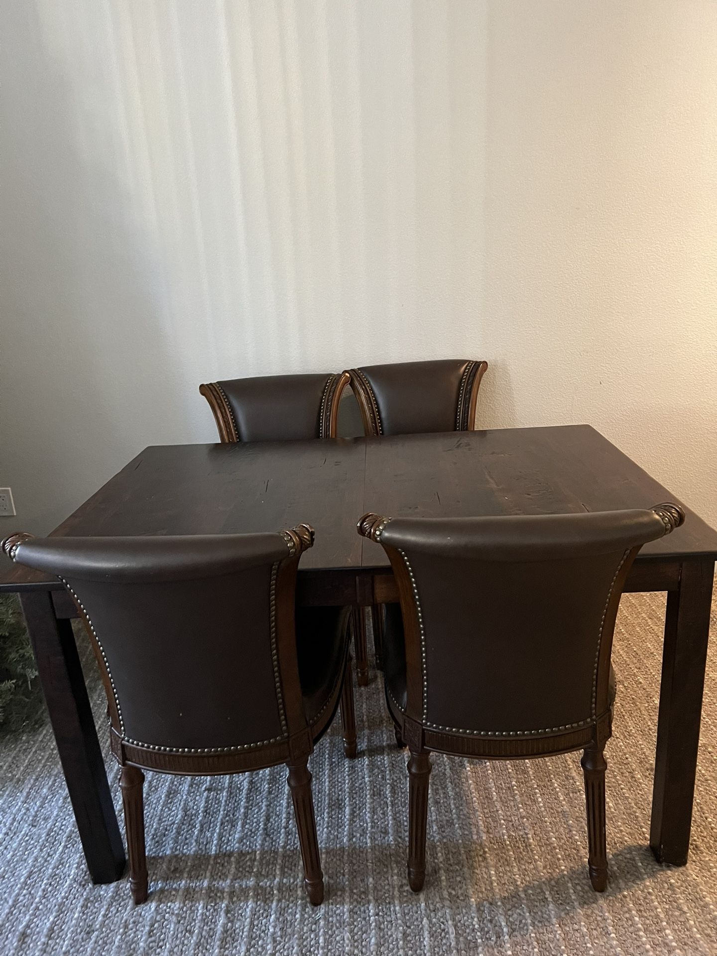 Dark Wood Dining Table With Chairs