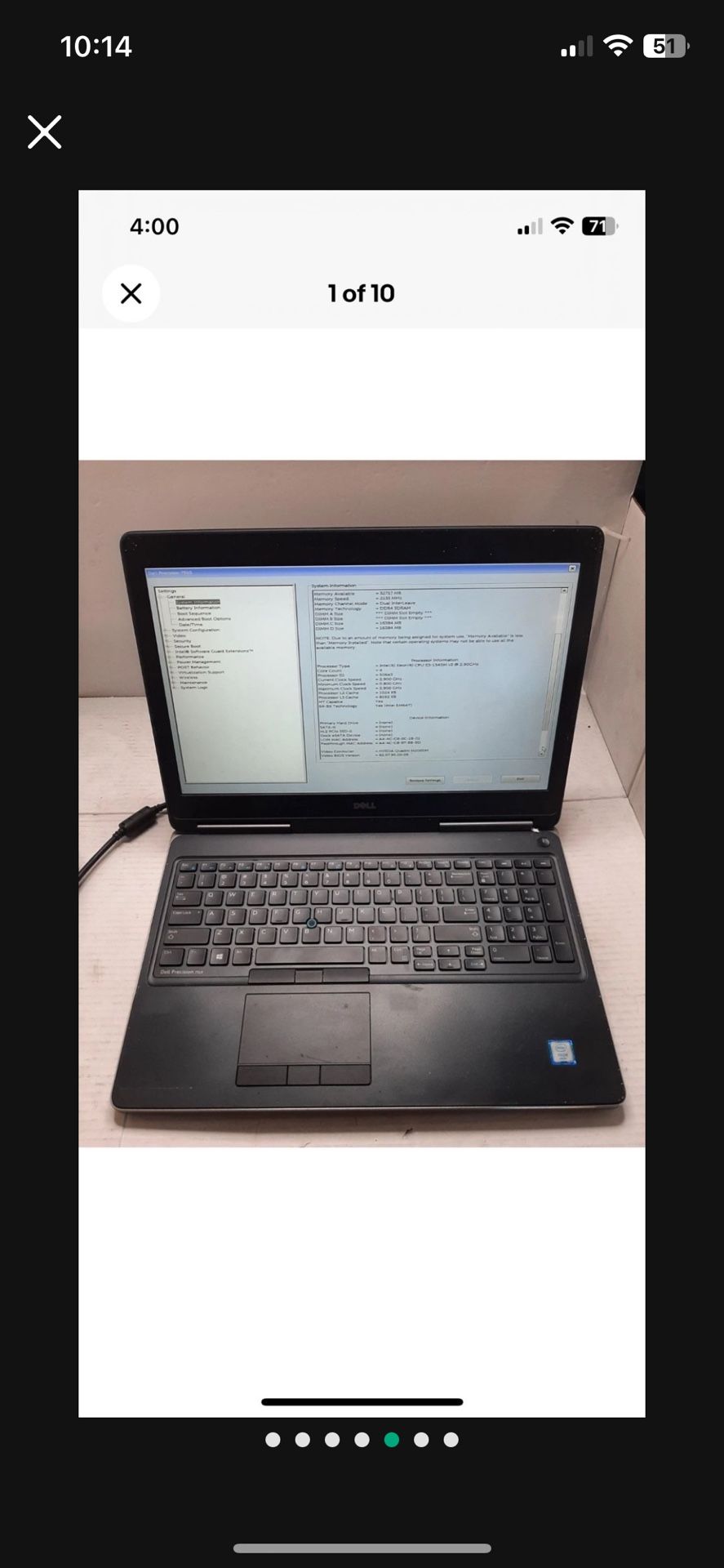 Dell Laptop W/ 7th Gen 8gb 256gb Ssd