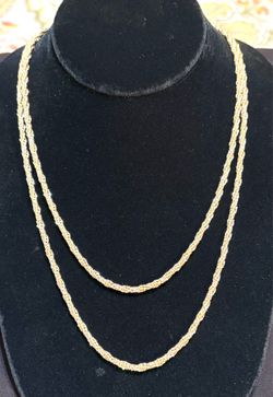Vintage Stamped 1/20 12K Gold Filled Extra Long Flapper Rope Chain - 62 inches