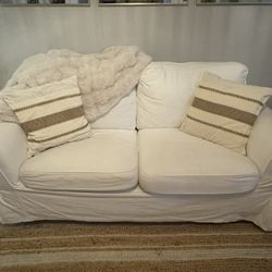 IKEA White Loveseat And Chairs 