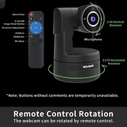 WAAWO 4K PTZ Webcam, Auto-Frame,3X Zoom in/Out, Privacy Protection,USB Camera with mic for Video Calls or Live Streaming，Works with Zoom,OBS,TikTok,Yo