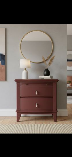 Solid wood end table.