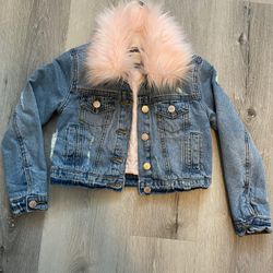 Forever 21 Girls Fur Jean Jacket 5/6