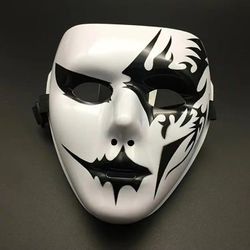 Halloween Mask, White & Black Full Face- Halloween Costume Accessories 🎭💀✨️