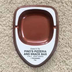 Vintage PINO’S PIZZERIA AND SNACK BAR Ashtray - Easton PA - Lehigh Valley - Advertising