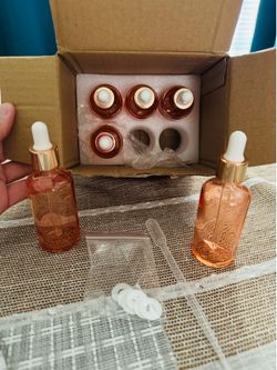 Glass Dropper Bottles! Set of 6. Brand new! See all pics!