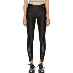 Nike black metallic 7/8 reflective speed running leggings tights M 