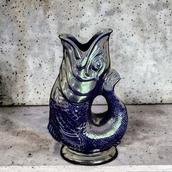 Ceramic gluggle jug | water jug | fish vase 