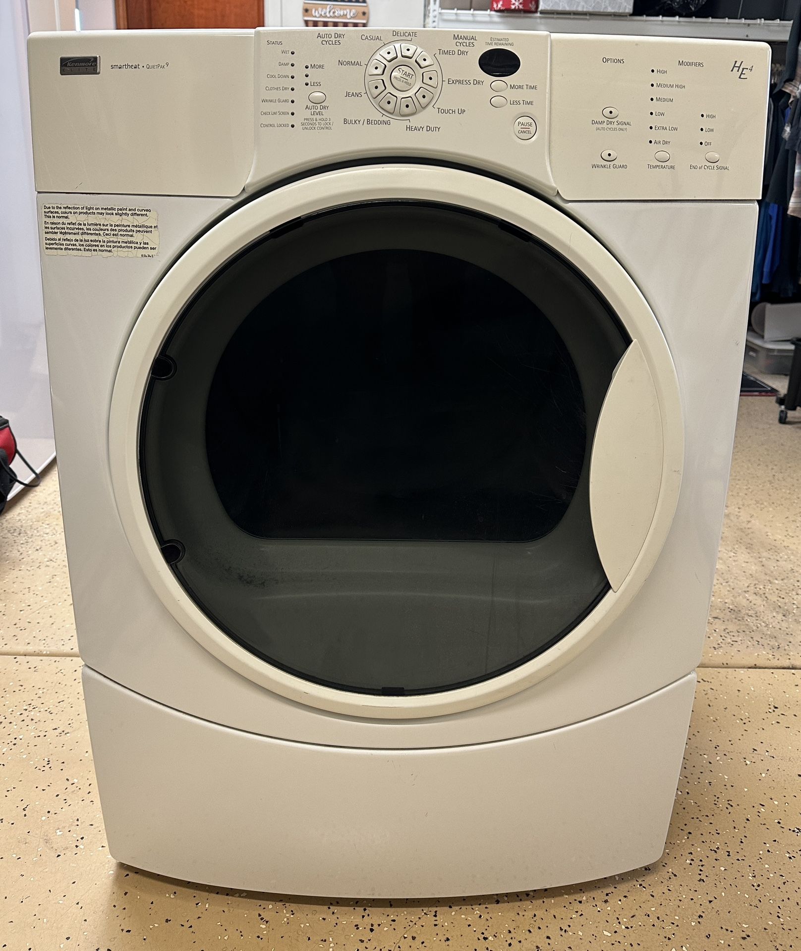 Dryer - Kenmore Elite Smartheat - QuietPak 9