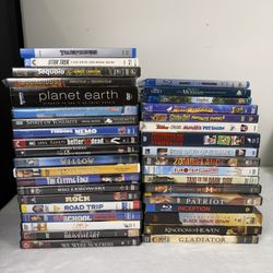 Large DVD & Blu-ray Movie Lot Disney Pixar Action Comedy Family Films Bundle