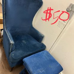 Wingback Chair With Ottoman 