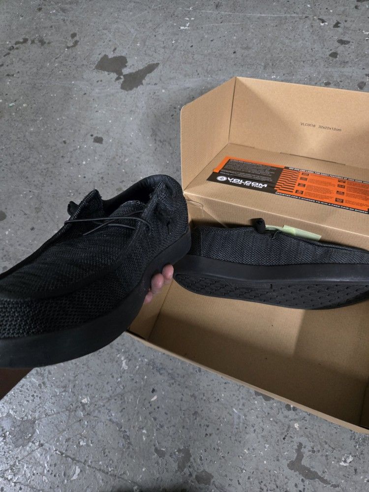 New Volcom Workwear Chill Black Slip-on Work Shoes Men's 9W
