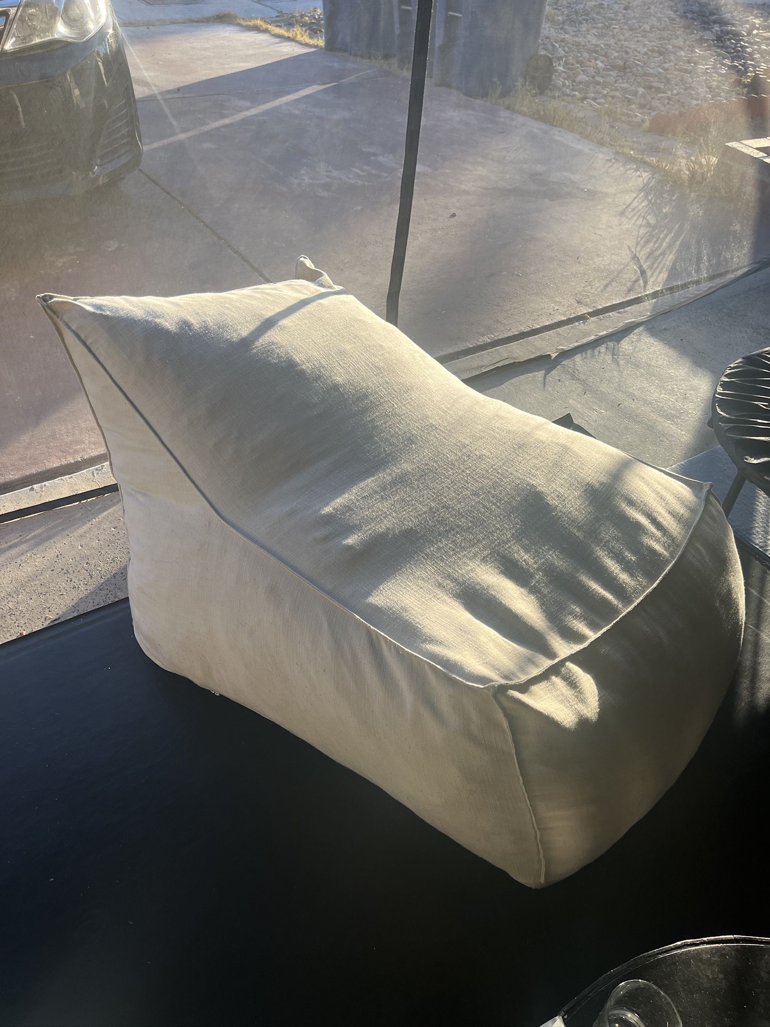 Cream Beige Lounger Bean Bag Chair