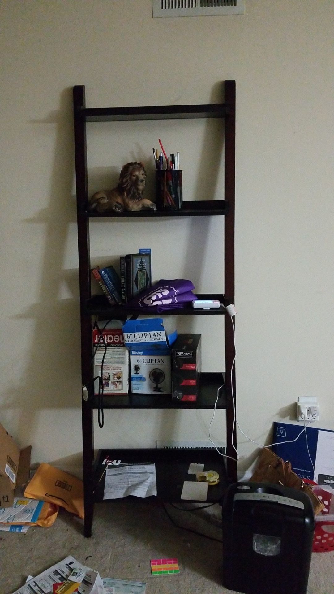 Ladder book shelf (free, first come first serve) needs to go before 2:00 PM